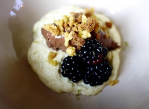 The Shack Corn Pudding with Blackberries
