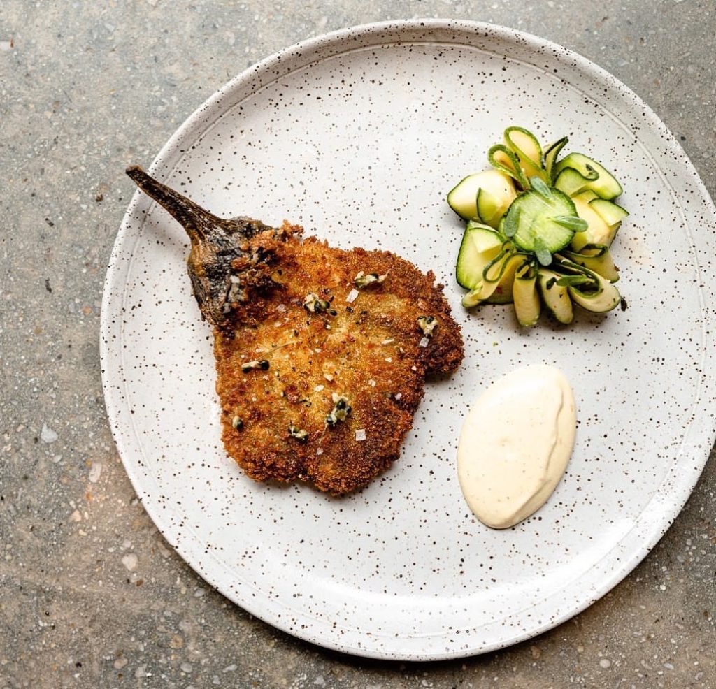 Eggplant Schnitzel — photo credit Deb Rubba Been There Eaten That